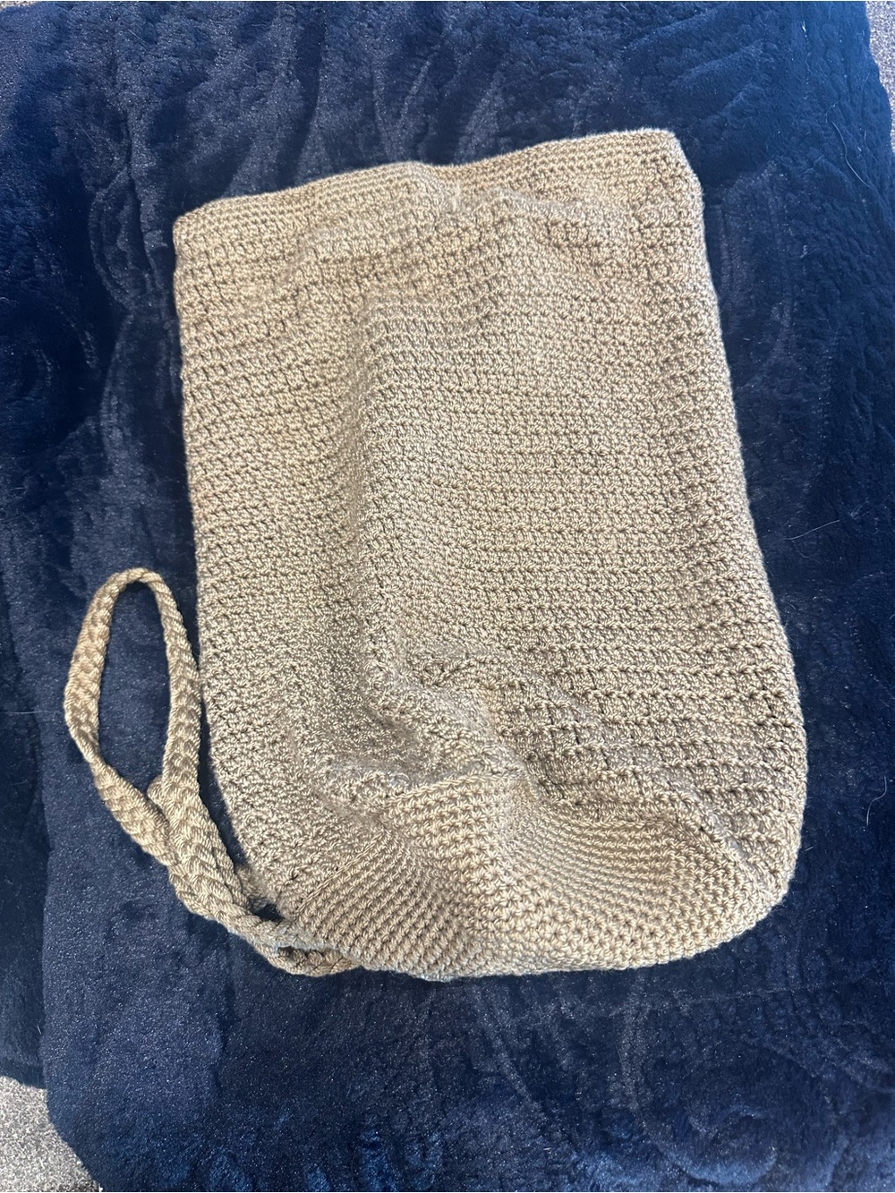 The Sak Beige Knit Drawstring Backpack